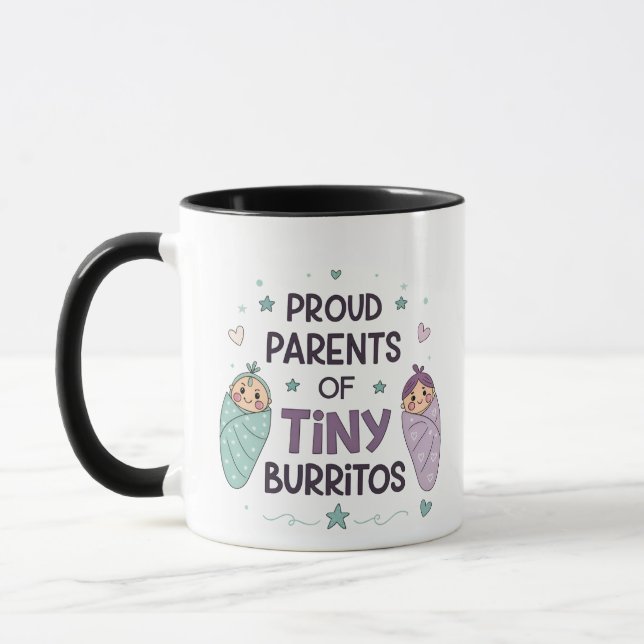 Mug Proud Parents of Tiny Burritos Art (Gauche)