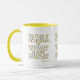 Mug Proverbes 1:7 KJV Bible Écriture à deux tons