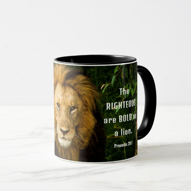 Mug Proverbes 28:1 Les justes sont Téméraires comme un (Devant droit)