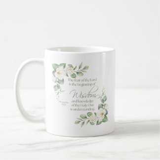 Mug Proverbes 9:10 Eucalyptus Roses Blanches Sauge Ver