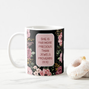 Mug Proverbes à fleurs roses et noires 31