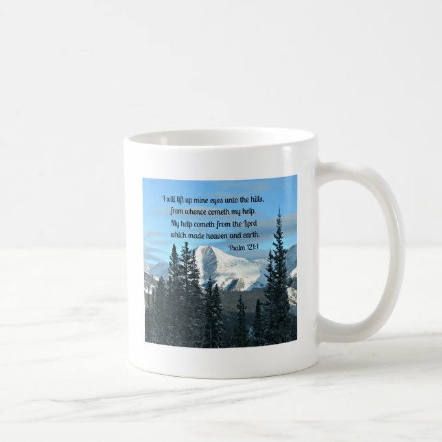 Mug Psaume 121:1 Je lèverai mes yeux... (Droite)