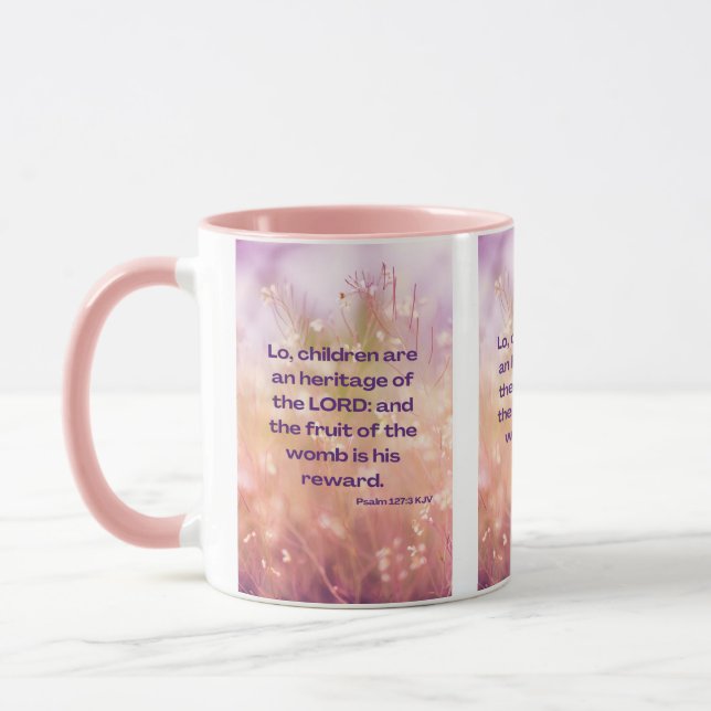 Mug Psaume 127:3 KJV Bible Écriture Pic Deux Tons (Gauche)