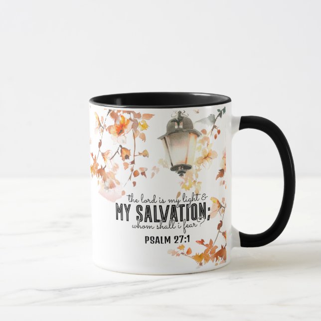 Mug Psaume 27:1 Le Seigneur est ma Lumière et ma Bible (Droite)