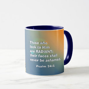 Mug Psaume 34:5 Ceux qui le regardent sont la Bible RA