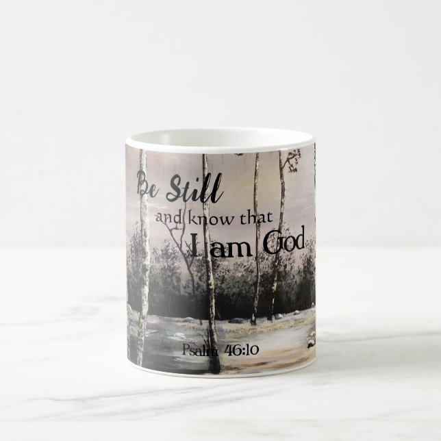 Mug Psaume 46:10 Be Still and Know Bible Verse Nature (Centre)
