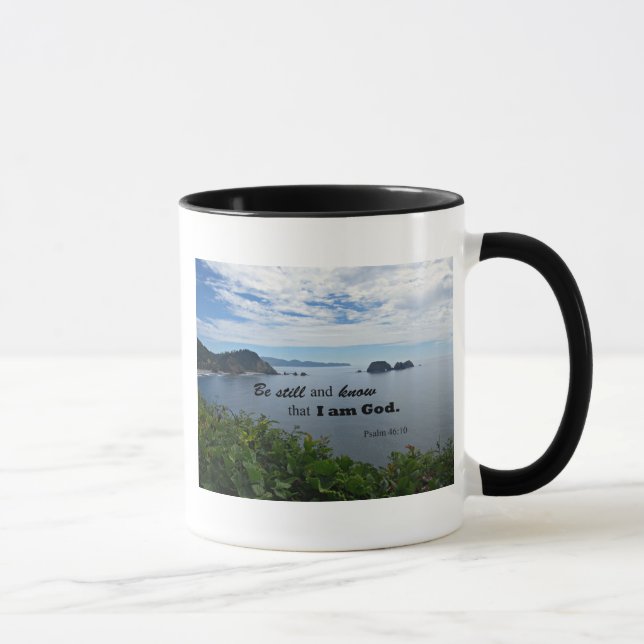 Mug Psaume 46:10 Soyez calme et sachez que je suis Die (Droite)