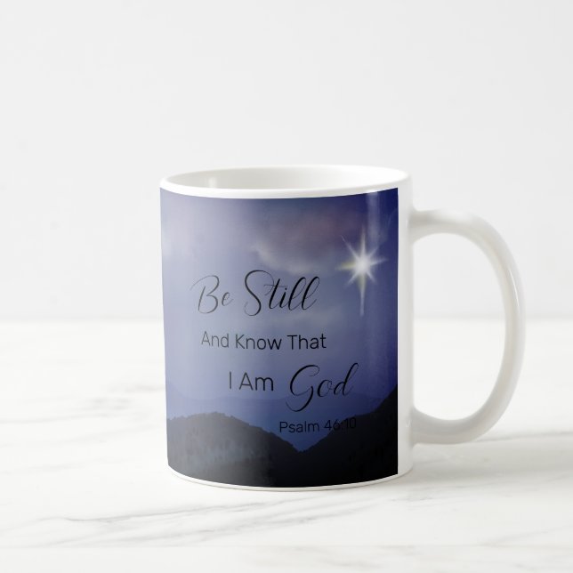 Mug Psaume 46:10 Soyez toujours et sachez que je suis  (Droite)