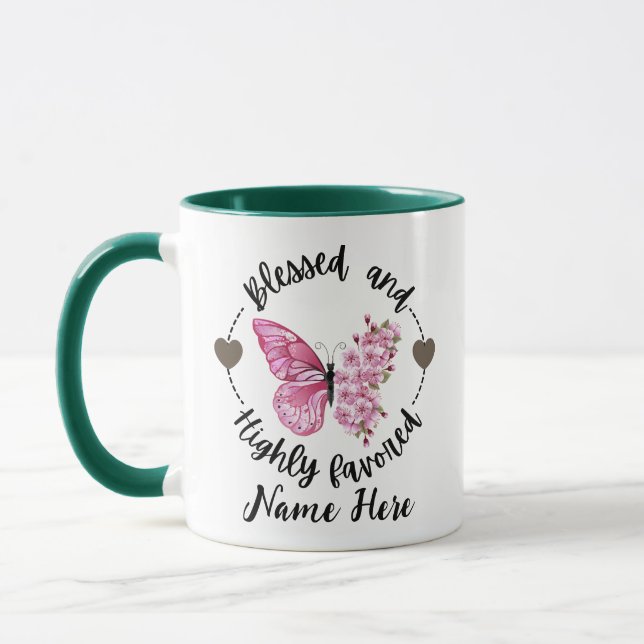 Mug Psaume 88:4 Blessé Papillon Personnalisé Très Favo (Gauche)