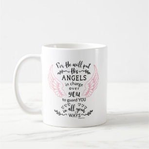 Mug Psaume 91:11 Bible Écriture Verse Angels Garde