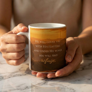 Mug Psaume 91:4 Encouragement chrétien 