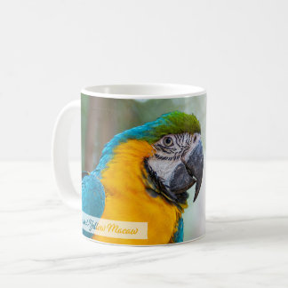 Mug Psaume Macaw bleu et jaune 145:9 KJV