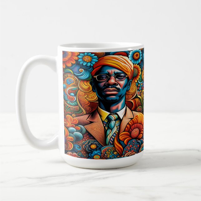 Mug Psychedelica Abstrait Africain Américain Homme (Gauche)