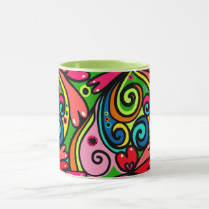 Mug Psychédélique 60s Colorful Abstrait Motif