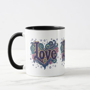 Mug Psychédélique Boho Love Letting avec Accent Floral