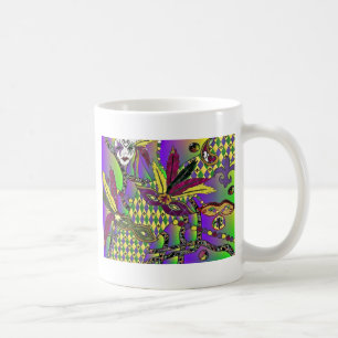 Mug Psychédélique Mardi Gras Plumes Masques Cadeaux Vê