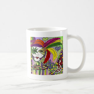 Mug Psychédélique Mardi Gras Plumes Masques Cadeaux Vê