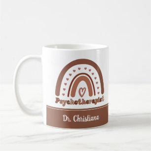 Mug Psychothérapeute personnalisée Boho Rainbow