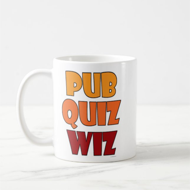 Mug Pub Quiz Wiz Funny Trivia Challenge Design (Gauche)