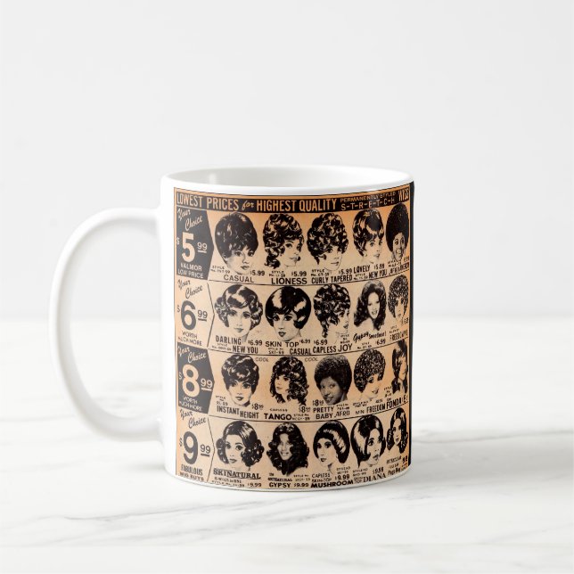 Mug publicité de perruque du début des années 70 (Gauche)