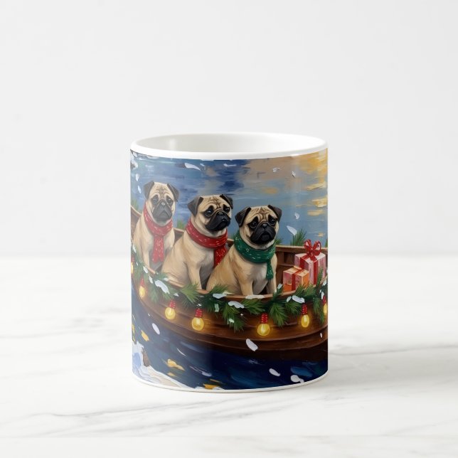 Mug Pug Christmas Boat Holiday (Centre)
