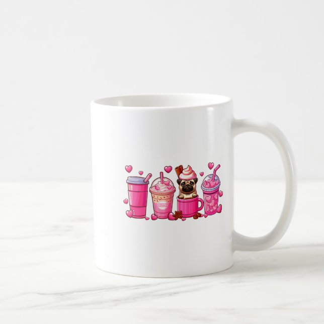 Mug Pug Inside Cup Coffees Lover Valentines Day Heart  (Droite)