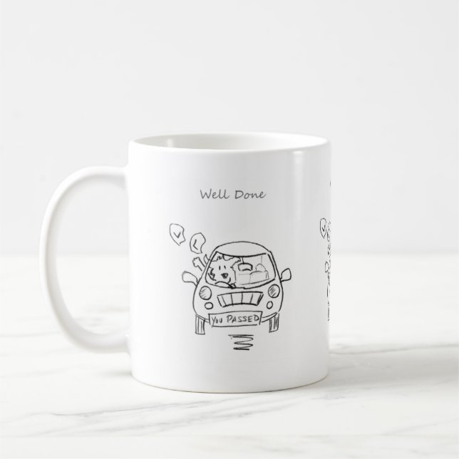 Mug puits mignon fait sur passer votre examen de (Gauche)
