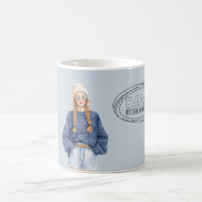 Mug Pull Bleu de Plage Courte Rousse (Centre)