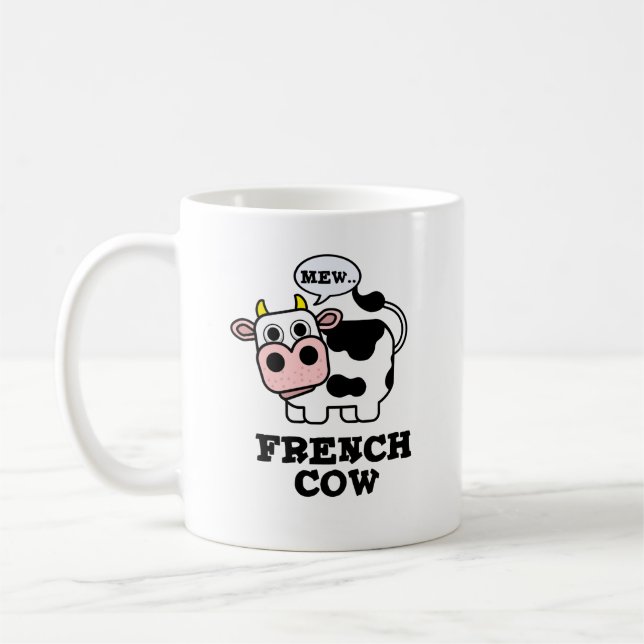 Mug Pun animal amusant de vache française (Gauche)
