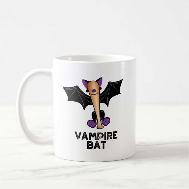 Mug Pun de baseball amusant de Vampire Bat (Gauche)