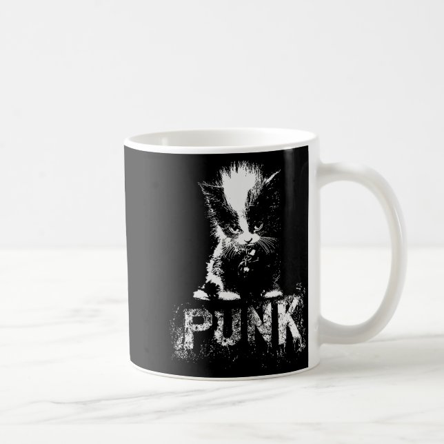 Mug Punk Kitten Cat With Mohawk Nge Gothic Design  (Droite)