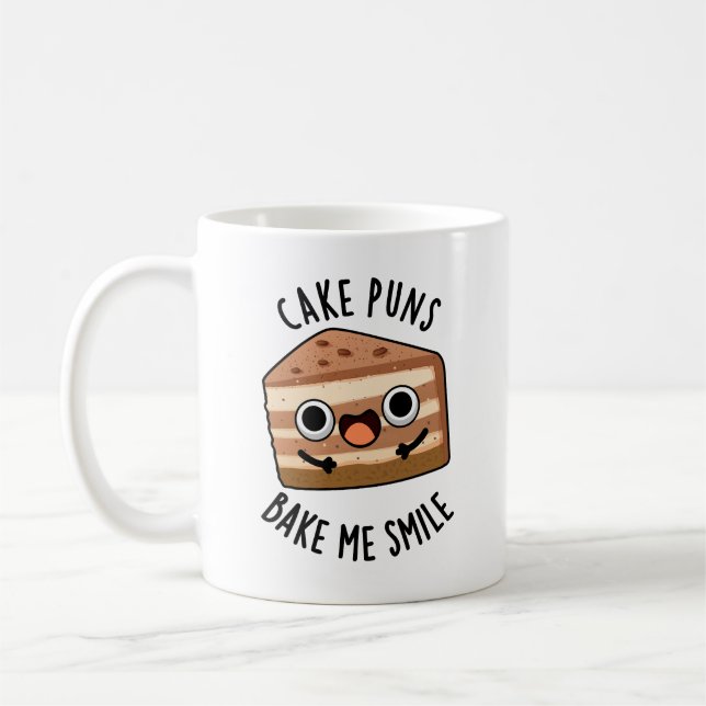 Mug Puns de gâteaux Bake Me Smile Drôle Pun de nourrit (Gauche)