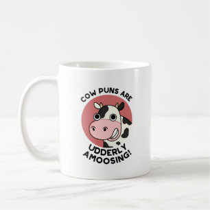 Mug Puns de vache Udderly Amoosing Funky Animal Pun