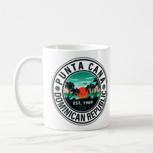 Mug Punta Cana Dominicaine Palm Tree Retro Sunset