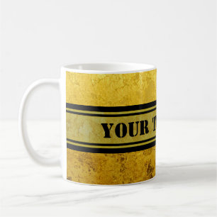 Mug PURE OR motif / feuille d'or + votre texte