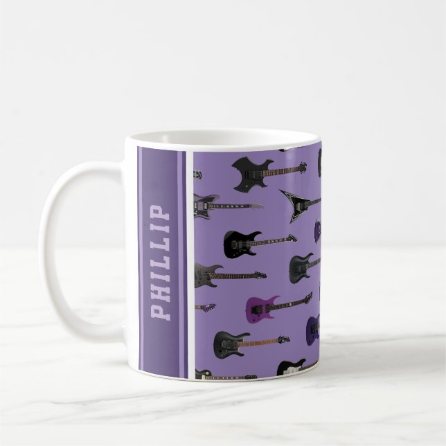 Mug 💜 Purple electric guitars (Gauche)
