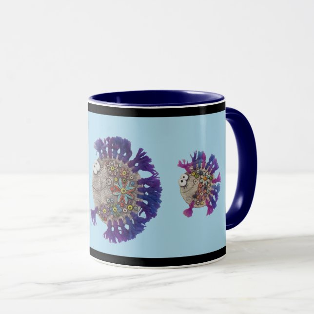 Mug - Purple Fish Family (Front Right)
