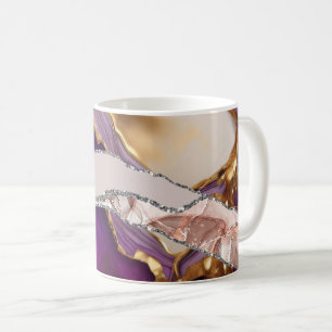 Mug Purple Gold Luxury Design élégant Texture liquide