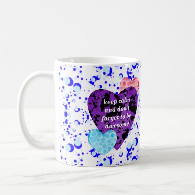 Mug Purple heart vibrant red love (Gauche)