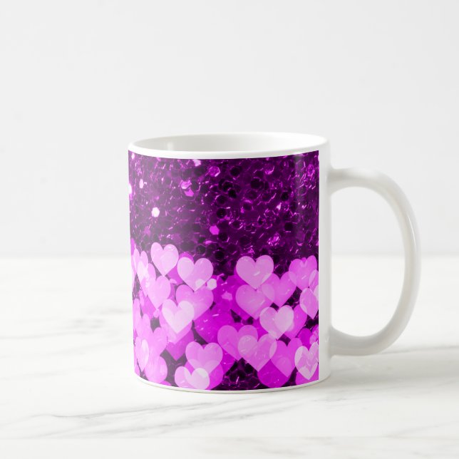 Mug Purple Hearts Faux Parties scintillant (Droite)