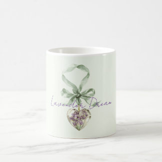 Mug Purple Lavender Pistachio Green Floral Heart 