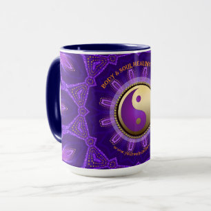 Mug Purple or rose énergie guérir Mandala
