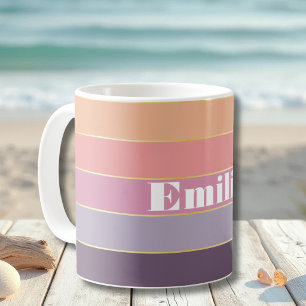 Mug Purple Peach Été personnalisé bloc de couleur rayu