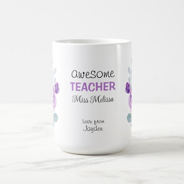 Mug Purple Rose Awesome Enseignant Cadeau Meilleur Ens (Centre)