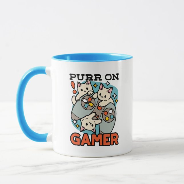 Mug Purr On Gamer - Conception De Jeu De Chat Cute (Gauche)