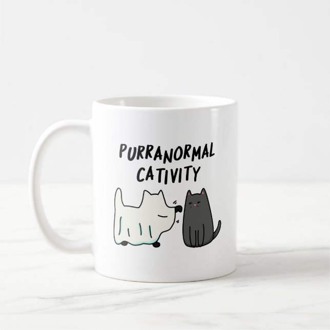 Mug Purranoral Cativité Funny Halloween Cat Pun (Gauche)