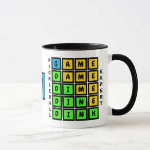 Mug Puzzle WORD GAME DINK Pickleball MONOGRAMME