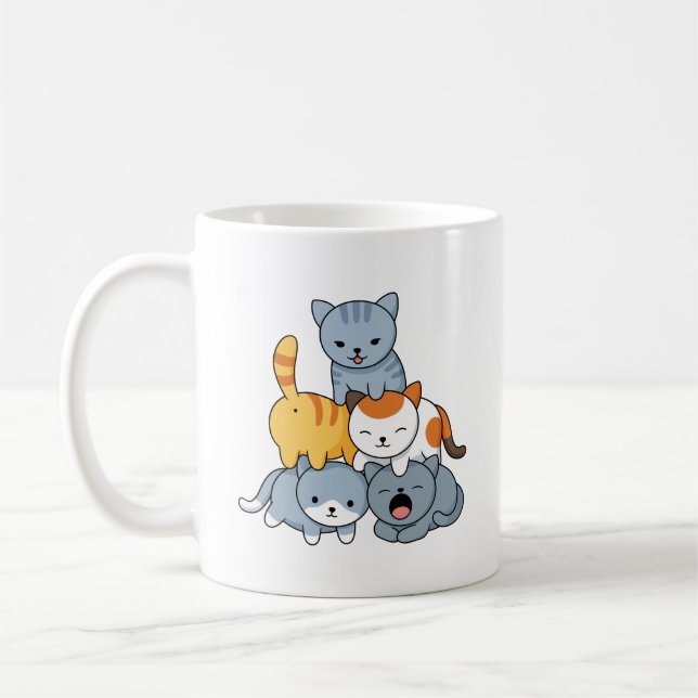 Mug Pyramide de chats - Groupe de chats (Gauche)
