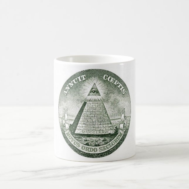 Mug Pyramide d'Illuminati de franc-maçon de billet (Centre)