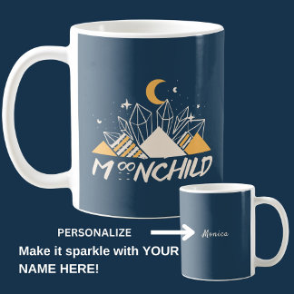 Mug Pyramides Enfants De Lune D'Or Blanche Et Crystal